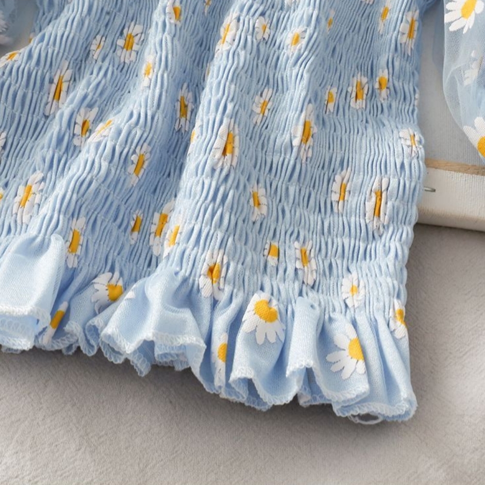 BLUE - Off Shoulder Ruffle Top - Picture 3 of 4
